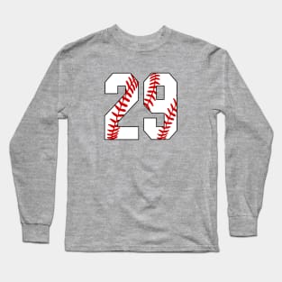 Baseball Number 29 #29 Baseball Shirt Jersey Favorite Player Biggest Fan Long Sleeve T-Shirt